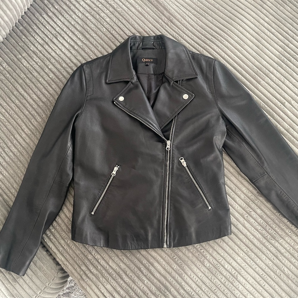 Washed Leather Biker Jacket